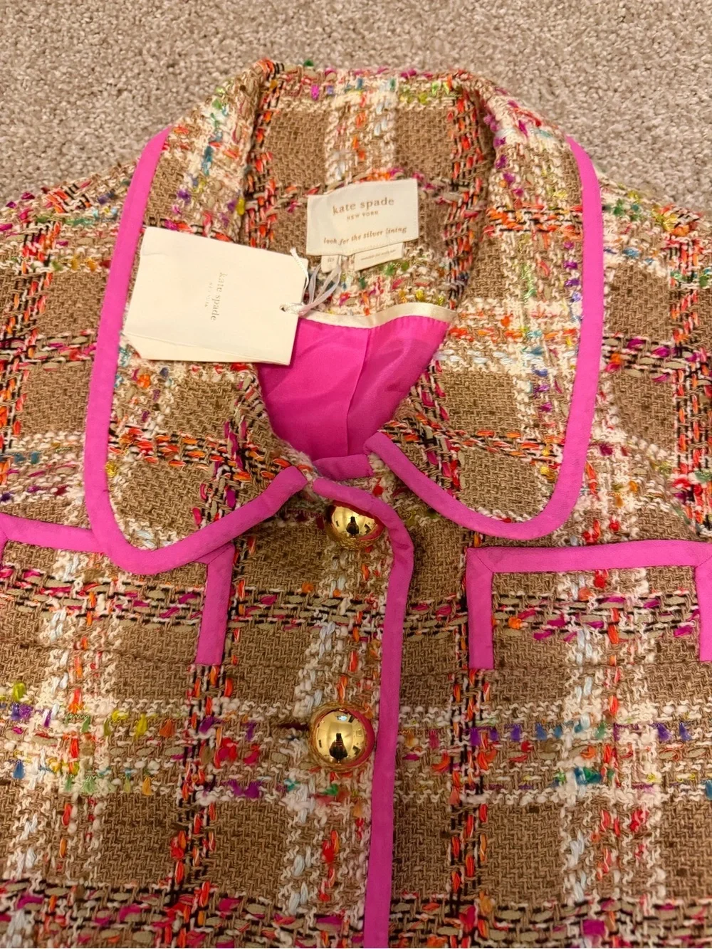 Holiday Sparkle🎉Kate Spade Addie Jacket in Tutti Fruitti 10 NWT